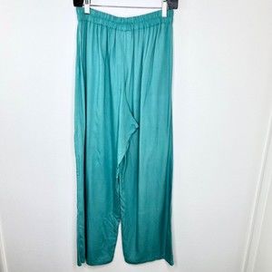 Tienda Ho Womens Loose Fit Sonya Pant Turquoise Rayon One Size Wide Leg